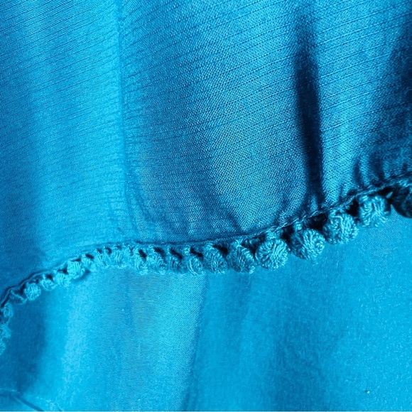 SUNDANCE BOHO NAOMI TEAL BLUE FLOWY EMBROIDERED TUNIC TOP SIZE XS - Picture 8 of 11